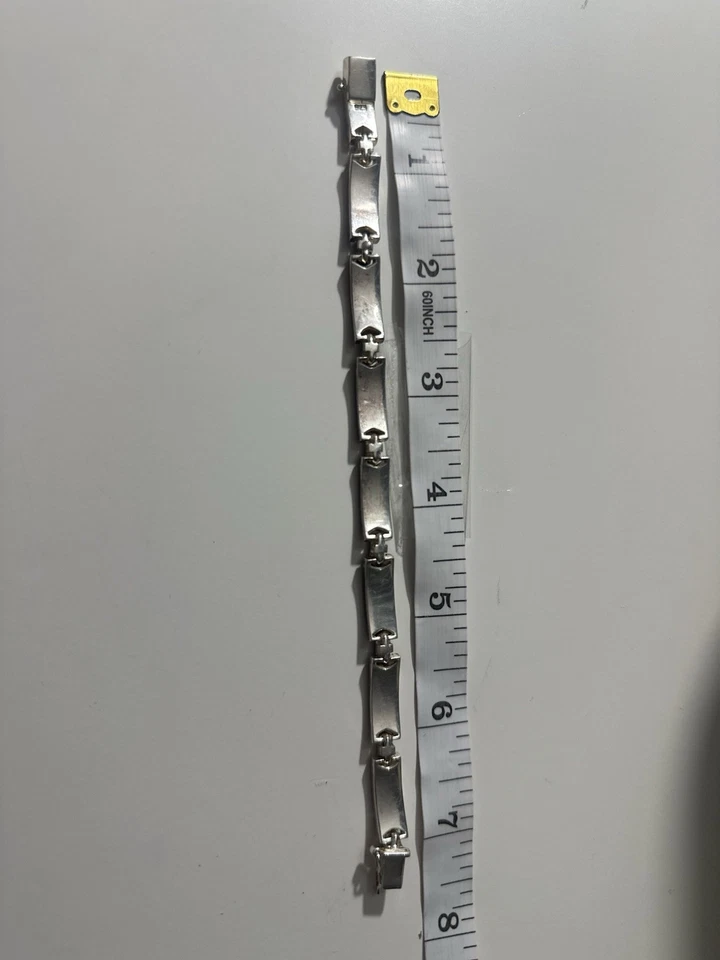 Pulsera de eslabones de madreperla con incrustaciones de plata de ley 925 Foto 2 de 4