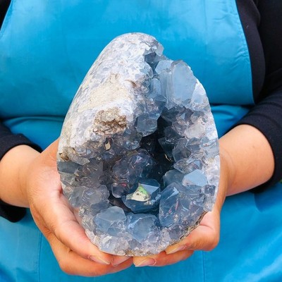 4.24LB   Natural Blue celestine cave quartz crystal cave mineral specimens