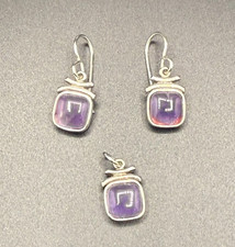 Vintage Sundance Catalog Amethyst Earring/Pendant Set SAW925