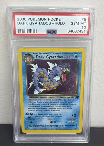 DARK GYARADOS - 2000 Pokemon Rocket Unlimited HOLO #8 PSA 10 POP 104