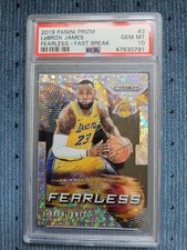 2019 Panini Prizm Fearless Fast Break #3 Lebron James PSA 10