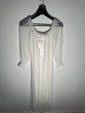 FLWYDRAN Gorgeous White BNWT Vintage Style Nightdress Lace Hem Size M CG N25