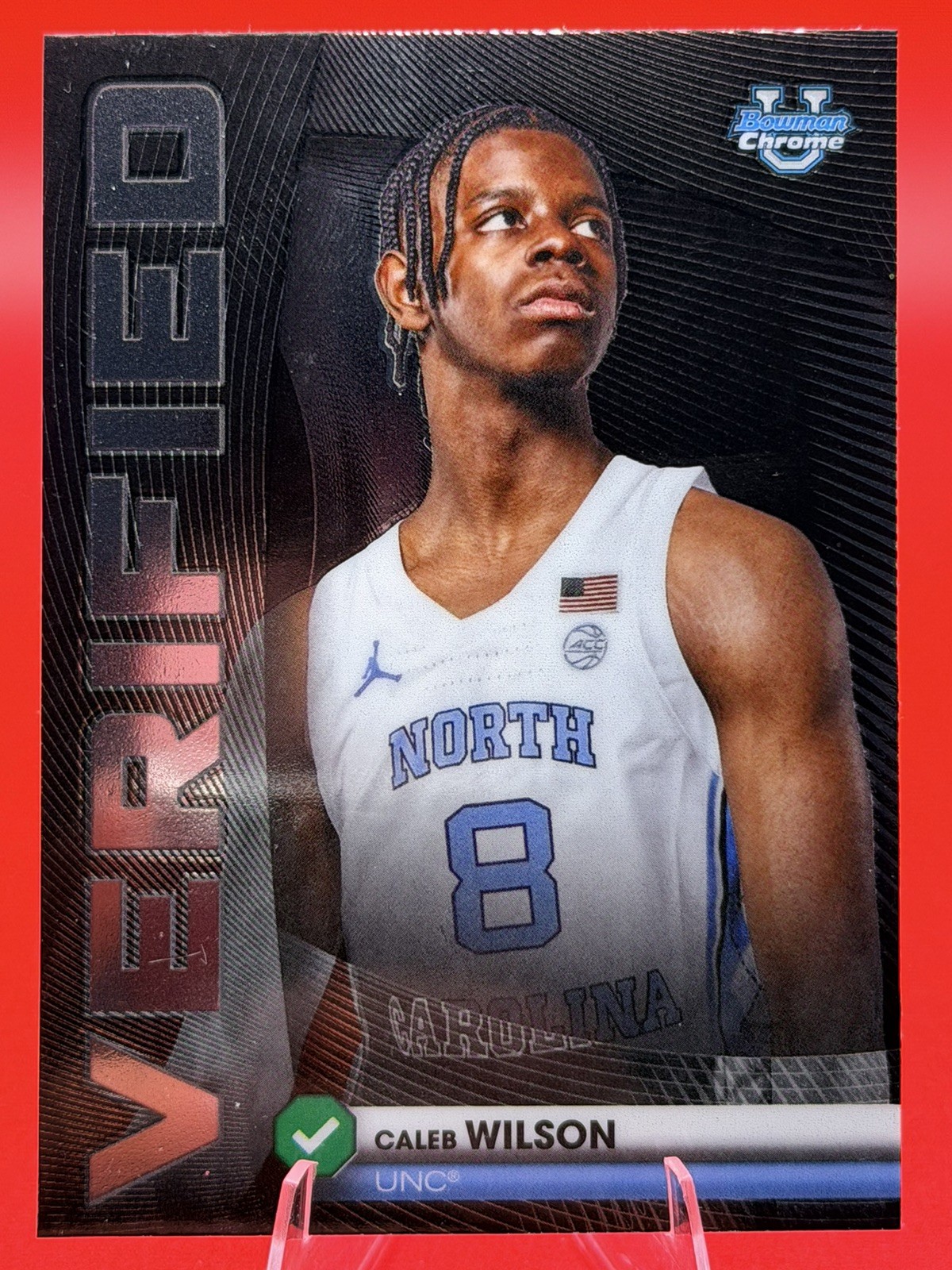 Topps 2025-26 Bowman Chrome Verified Caleb Wilson Rookie #BV-9 Tar Heels