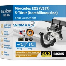 ANHÄNGERKUPPLUNG für Mercedes EQS ab 21 schwenkbar BRINK +13pol E-Satz ABE