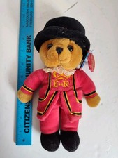 KEEL TOYS BEARS OF UK "BEEFEATER" PLUSH BEANIE -ALL TAGS -SIMPLY SOFT COLTN
