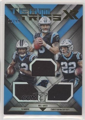 2019 XR Team Trios Materials 10/99 Christian McCaffrey Will Grier Rookie RC 03ij