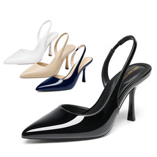 Women's D'Orsay Pump Shoes Stilettos Heel Pointed Toe Slip On Slingback Shoes