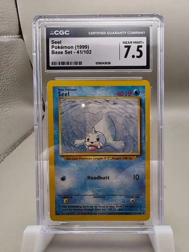 Pokemon Seel Base Set Unlimited 41/102 CGC 7.5 NEAR MINT +