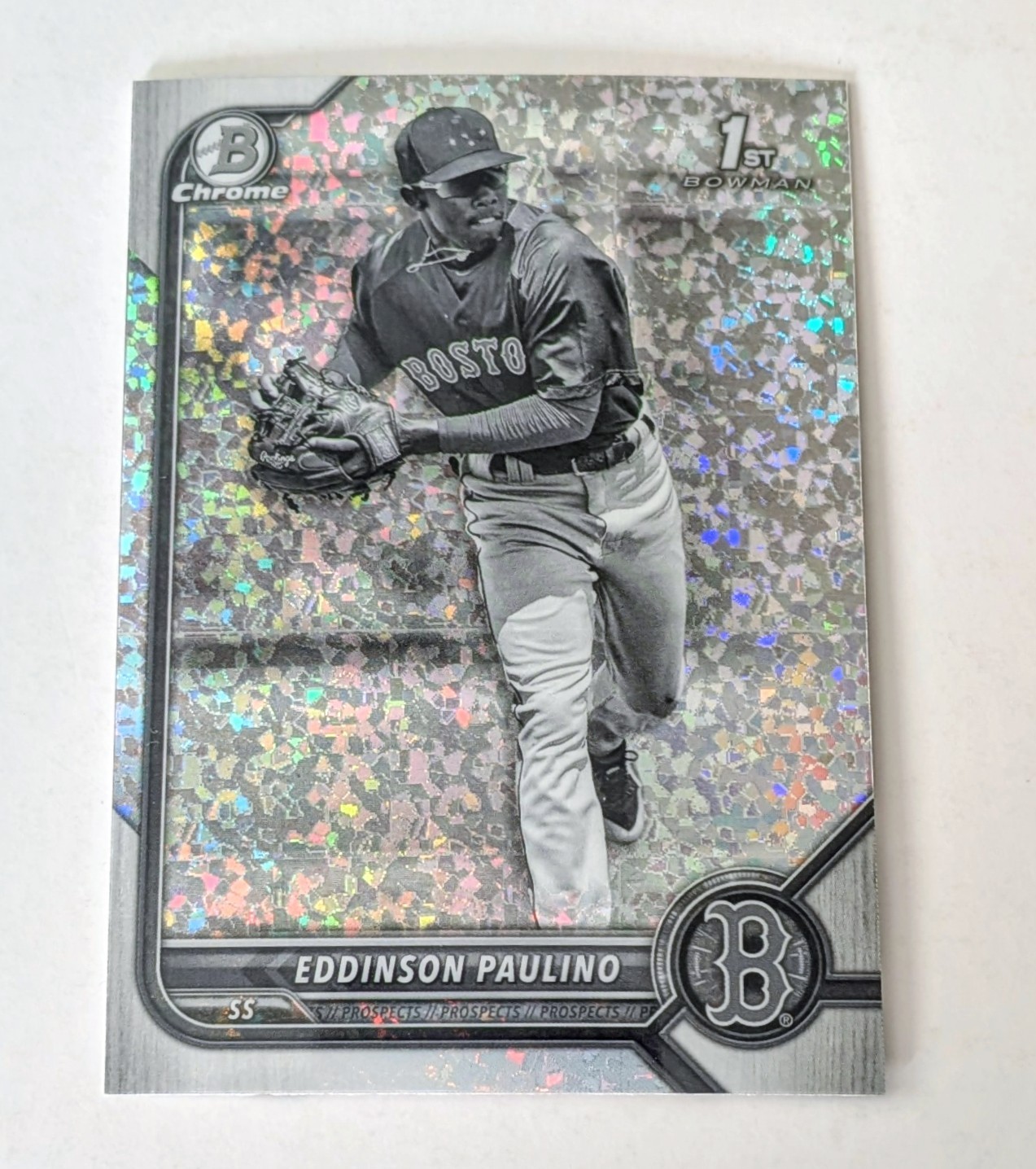 2022 Bowman Chrome Black and White Mini Diamond #BCP-175 Eddinson Paulino