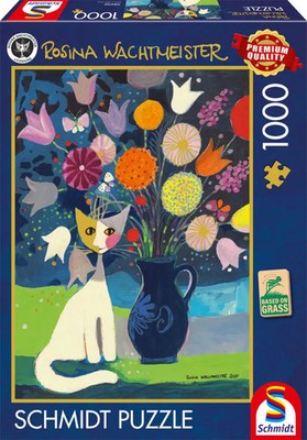Weiße Katze | Puzzles Rosina Wachtmeister 1.000 Teile mit Go*dfolie | Spiel