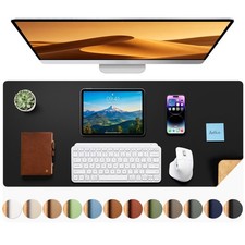 35.4x15.7 Inch DualSided Leather Cork Desk Pad Protector Large Mouse Mat