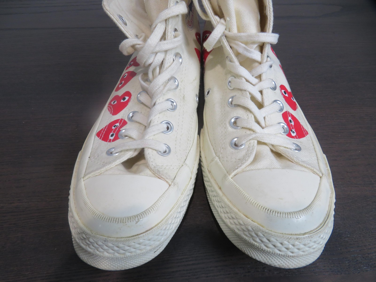 Converse x Comme des Garçons Play Shoes Womens 9 Multi Heart Sneaker White thumbnail 3