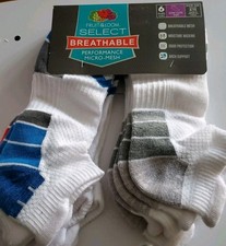 FRUIT OF THE LOOM Men 6 Pairs Multicolor Low Cut Sock Size 6-12  205