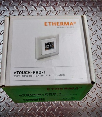 Etherma eTOUCH-PRO-1-W Smart-Thermostat mit Wi-Fi und App-Steuerung, 5-40°C, 16A