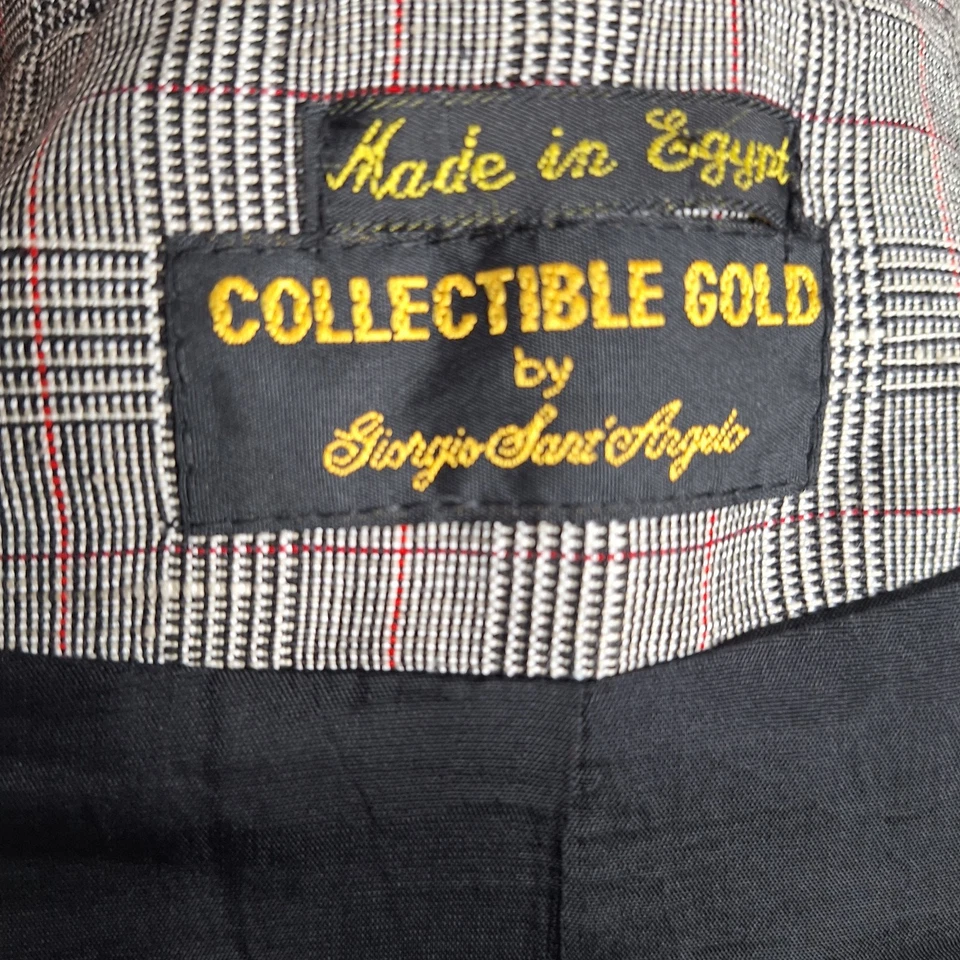 Chaqueta Blazer Giorgio Sant' Angelo Mujer 14 Tartán Doble Pecho Mezcla Lino Foto 2 de 4