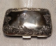 Solid Silver Victorian Purse,Original Soft Kid Leather Interior.