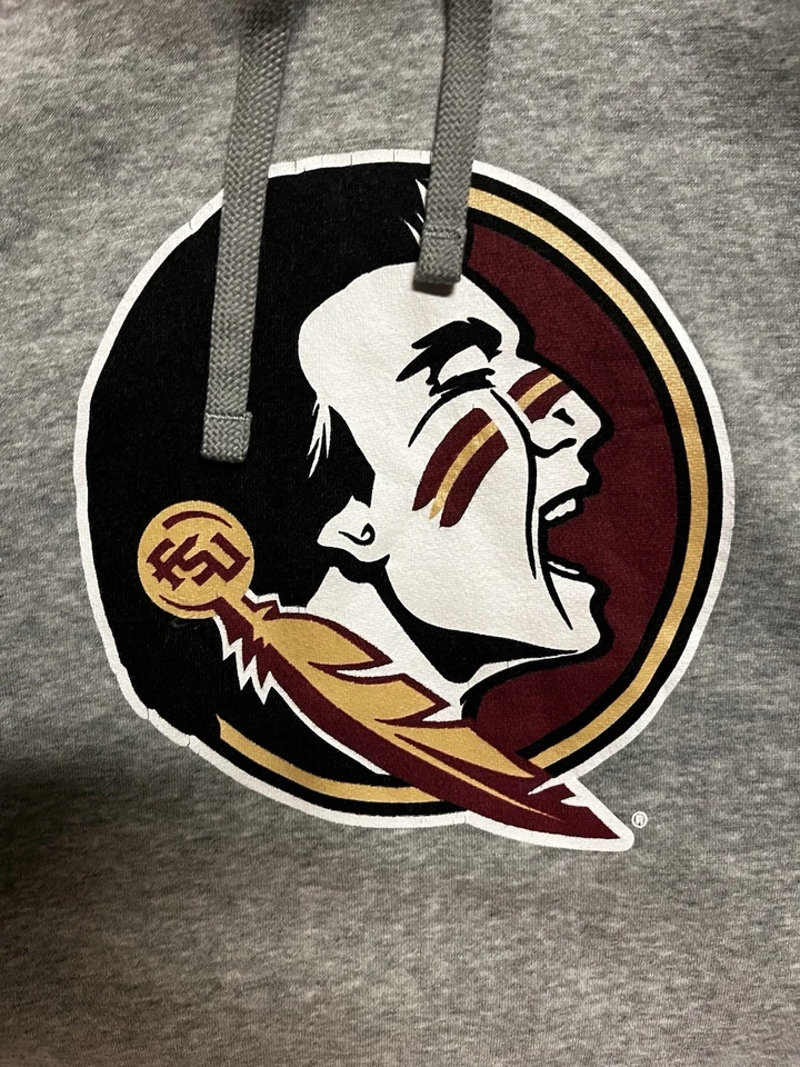 Mens Nike Florida State Seminoles FSU Long Sleeve Hoodie Sweatshirt Gray Sz L - Image 4 of 4