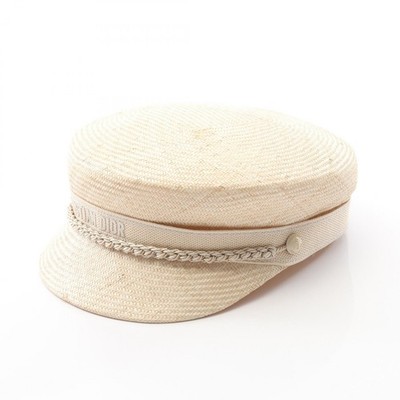 Christian Dior ベージュ キャスケット 57 Christian Dior travel cap casquette hats 62cm straw Beige Used