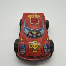 VTG Tin Litho F.D. Fire Chief Car 4In In Hong Kong . 59