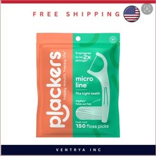 Plackers Dental Floss Picks, Micro Line Mint- 150, 300, 450, 750 Ct Available