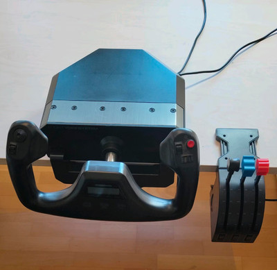 Saitek Logitech Pro Flight Yoke System + Throttle Quadrant + Befestigung