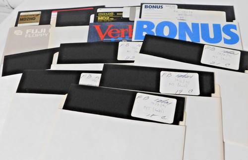 Lot of 10 5-1/4" Floppy Diskettes DS HD 1.2 mb Used and reformated, mixed brands