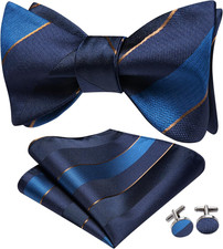 Men's Bow Tie Self Tie Bow Ties Silk Paisley Formal Bowties Pocket Square Cuffli