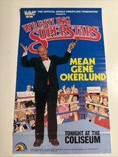 LJN WWF Mean Gebe Okerlund Main Event Poster Wrestling Superstars WWF 1985