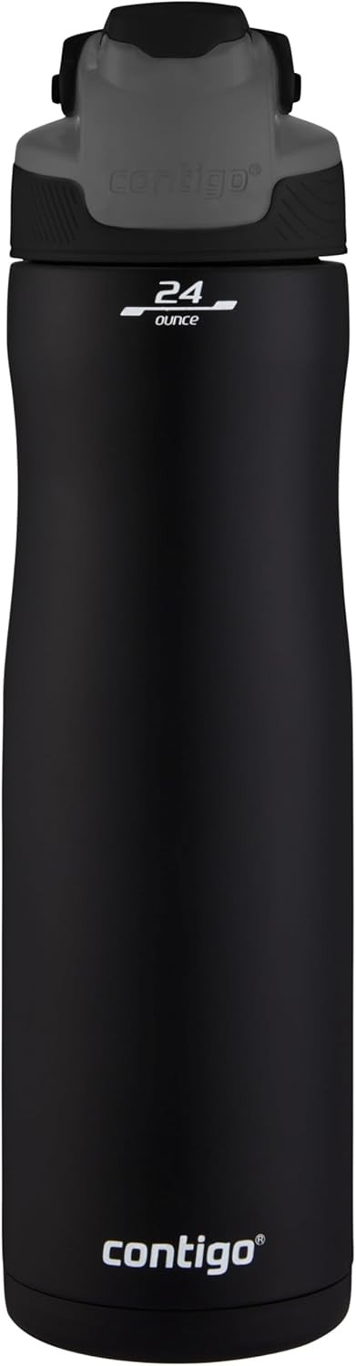 Contigo Drinking Bottle Autoseal Chill Matte Black, stainless steel water bottl