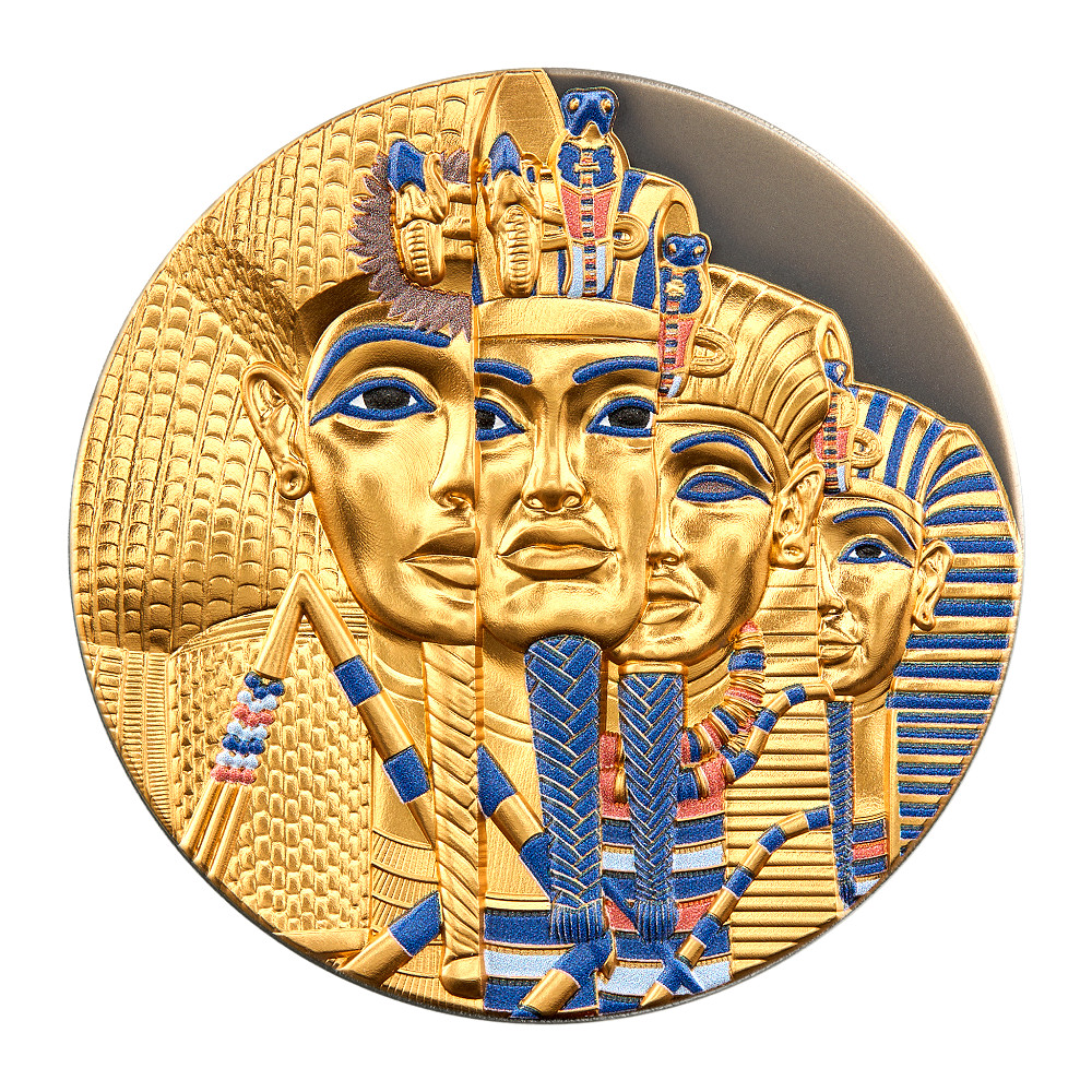Missing Treasures King Tut’s Tomb Gilded High Relief Silver Coin 2oz Niue 2022