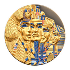 Missing Treasures King Tut’s Tomb Gilded High Relief Silver Coin 2oz Niue 2022