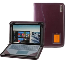 Broonel Contour Series Burgundy Leather Heavy Duty Zipped Case Laptop 16-17" NEW