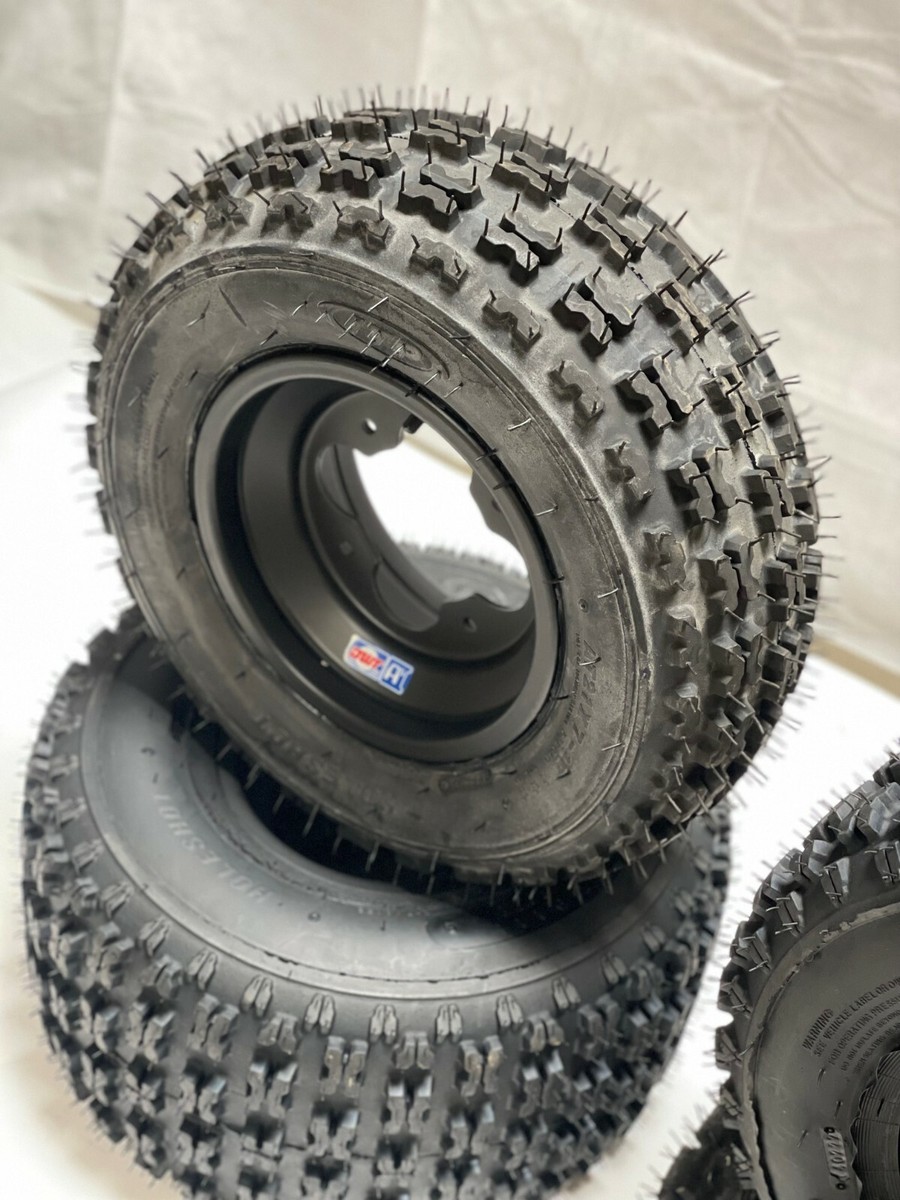 ITP HOLESHOT TIRES + DWT A5 BLACK RIMS FRONT/REAR LTR450 LTZ400