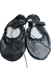 NOS BALLET SLIPPERS DANCE SHOES Leather Capezio Asymmetrical 435 Black Sz 4.5 W