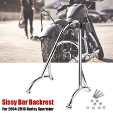 Argent Moto Dossiers Arrière Sissy Bar Pour Harley Sportster Iron 883 1200 XL