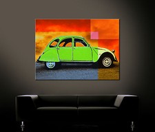 POP ART CITROEN 2 CV toile tableau canard art print style peinture images abstraites