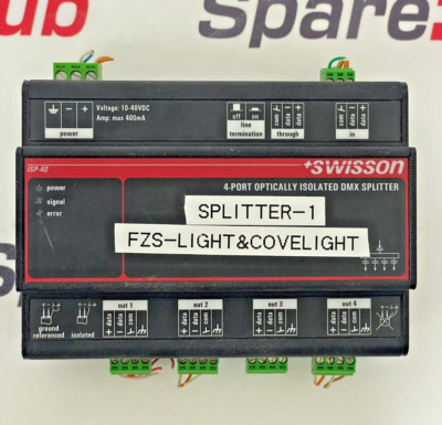 SWISSON ISP-4D-DC-TERM 4 PORT OPTISCH ISOLIERTER DMX SPLITTER 10-48VDC 5W