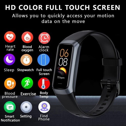 Fitness Tracker w/24/7 Heart Rate Sleep Blood Oxygen Monitor,Ip68 Waterproof B19