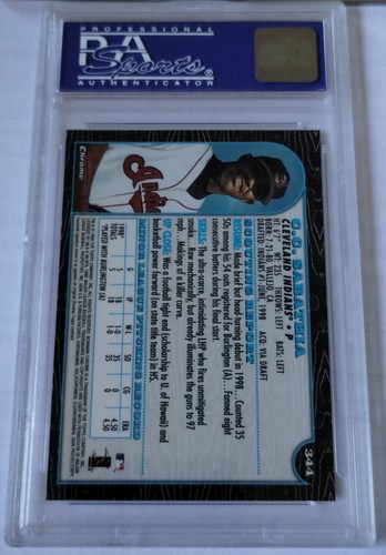 HOF C. C. Sabathia MLB 1999 Bowman Chrome #344 Rookie RC PSA 9 Mint Indians - Picture 2 of 2