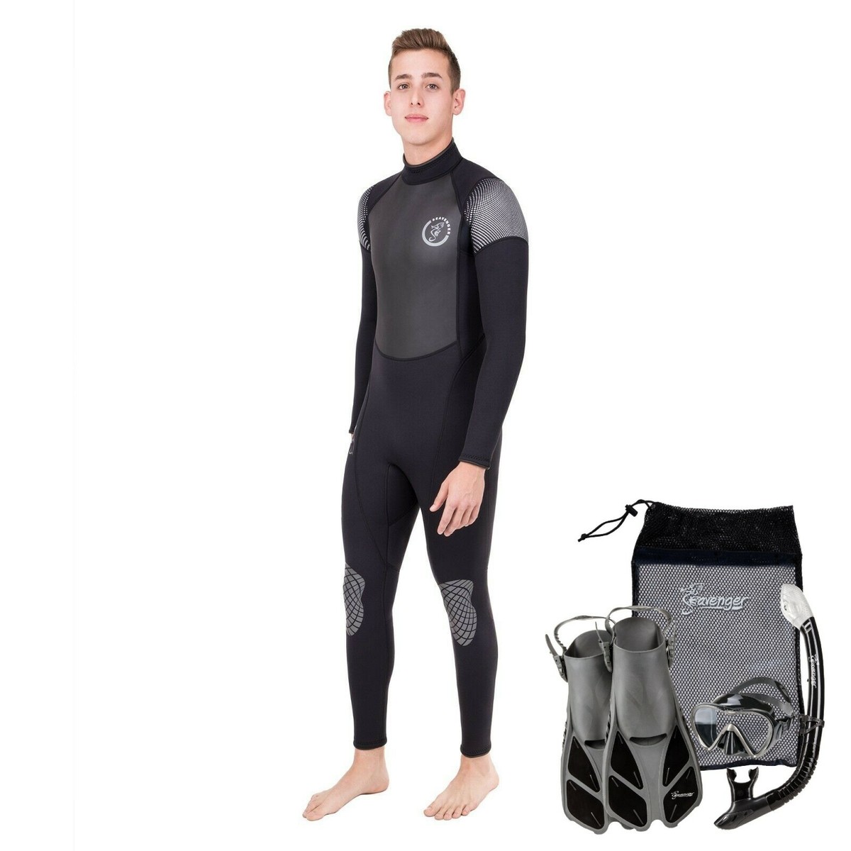 Triathlon Suits Mens Lemorecn Men's 4/3mm Chest Zip Wetsuit