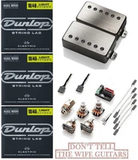 EMG F MF Set Brushed Chrome Marty Friedman Passive Floyd Rose Spc +3 STRING SETS