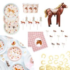 Pony Horse Birthday Partyware | Girls Party Plates Napkins Cups Balloons