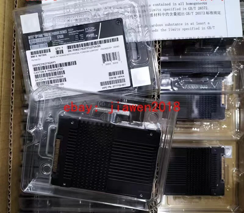 Intel Optane P4800x 375GB SSD U.2 NVME PCIE HP SSDPE1K375GAP1 Solid State Drives - Image 2 of 2