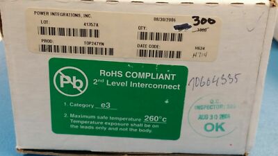 (10 PC) TOP247YN Power Integrations OFF LINE SWITCHER, 6A, TO-220-7C ROHS