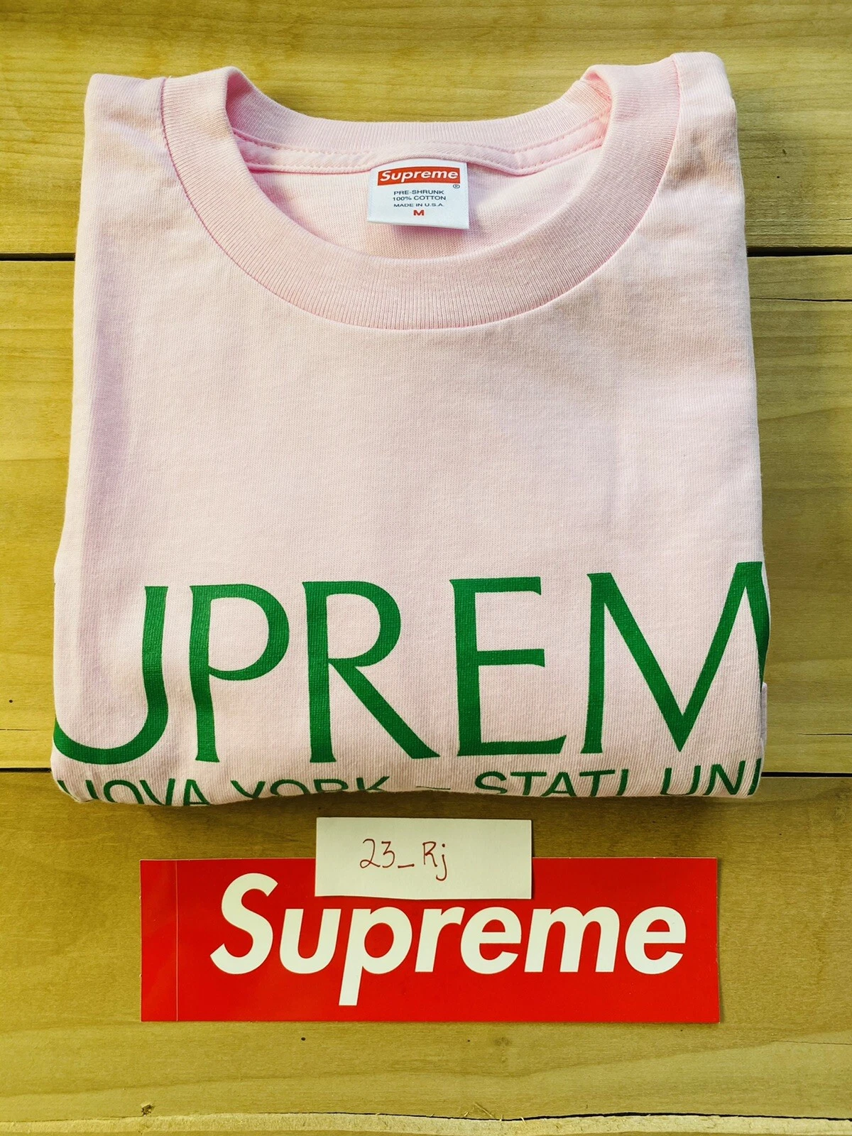 *NEUF* Tee Supreme New York (rose clair) taille moyenne FW20