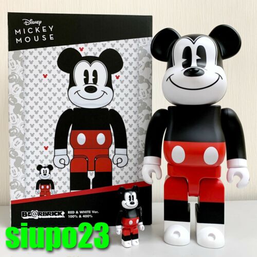 Medicom 400 % + 100 % ladrillo de oso ~ Mickey Mouse 2020 versión roja y blanca Be@rbrick R&W - Imagen 1 de 7