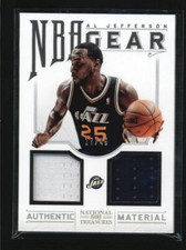 AL JEFFERSON 2012/13 NATIONAL TREASURES NBA GEAR DUAL GAME JERSEY #17/49 AF3850