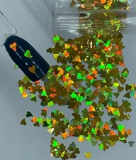 Valentine's Holographic Yellow Heart Nail Glitter | 1 TSP | Nail Art & Acrylic