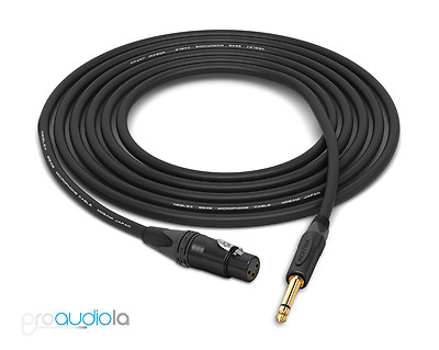 Mogami 2549 Cable | Neutrik Gold XLR-Female to 1/4'' TS | Black 6 Feet | 6 Ft.