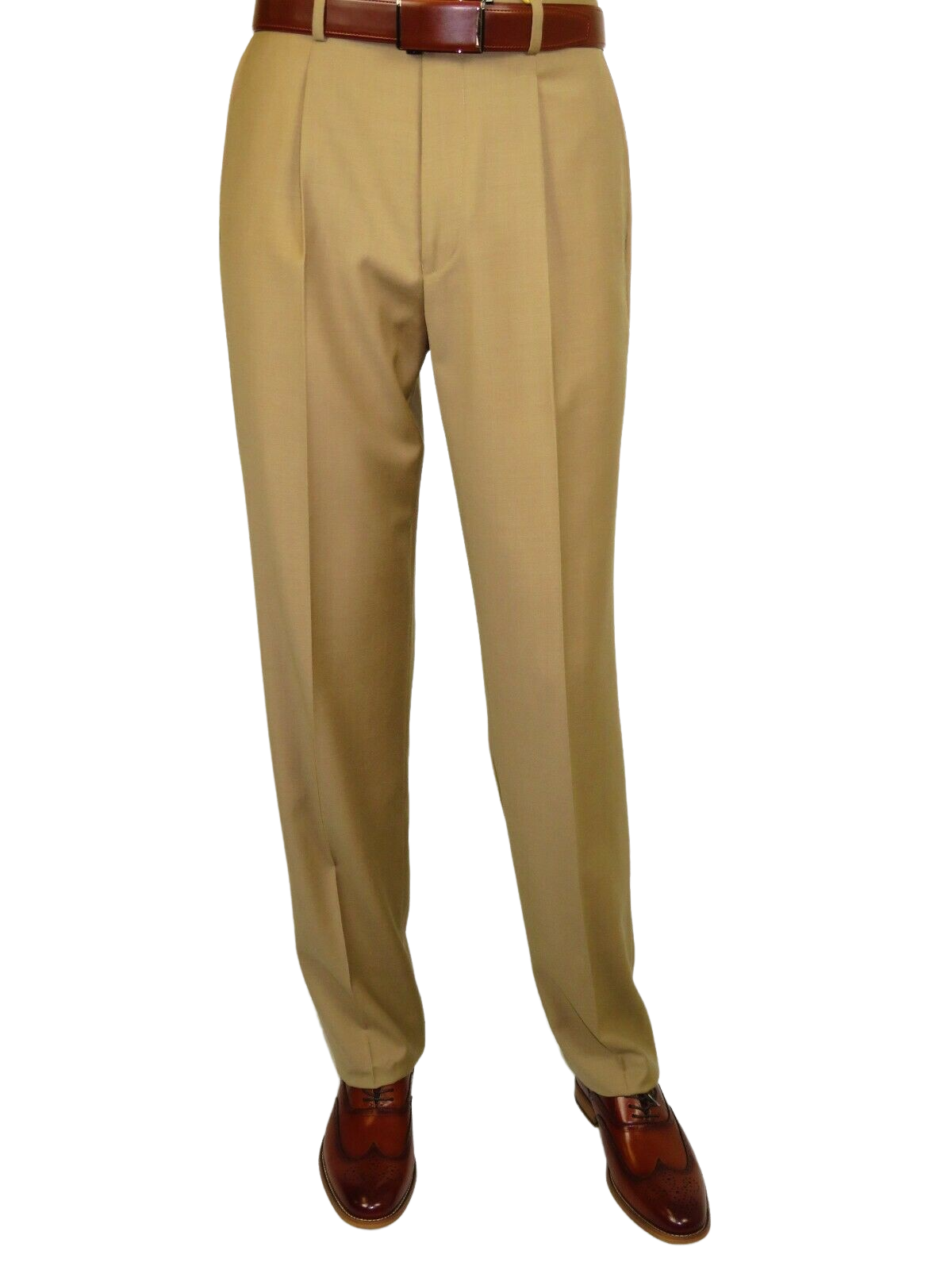 Mens MANTONI Pleated Dress Pants 100 Wool Super 140's Classic Fit